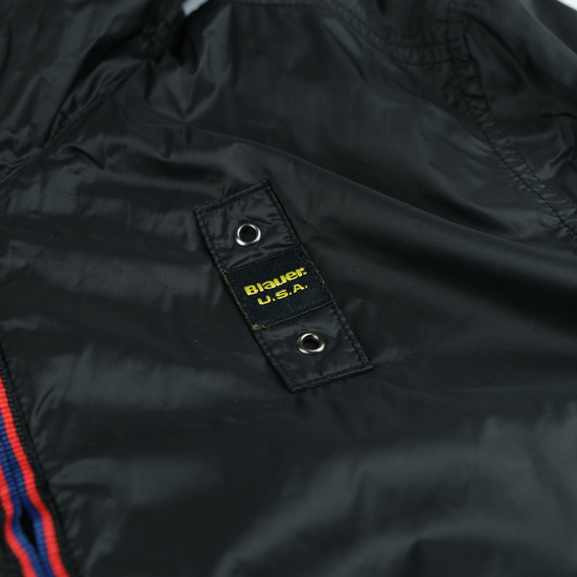 Blauer Windjacke Vintage S Detailansicht